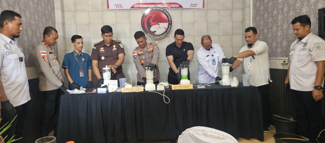 Polres Langsa Musnahkan 2,5 Kg Sabu, Lebih 20 Ribu Jiwa Berhasil Diselamatkan
