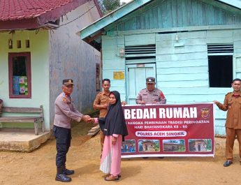 Dalam Rangka Hari Bhayangkara ke-80, Polres Aceh Singkil Gelar Bedah Rumah untuk Lansia di Singkohor