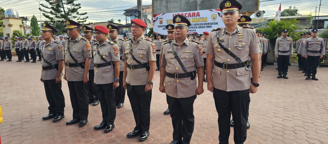 Kapolres Langsa Pimping Sertijab Pejabat Utama Dan Kapolsek