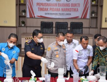 Polres Langsa Musnahkan 3,09 Kg Sabu dan 13,74 Kg Ganja, 38.461 Jiwa Diklaim Terselamatkan